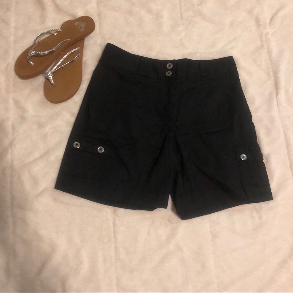 Rafaella Black Stretch Twill Shorts - Size 4